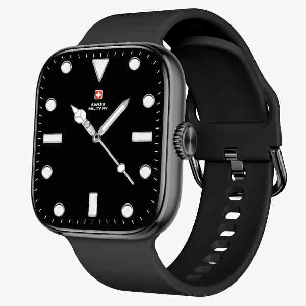 Swiss Military Smart Watch Alps 4 Black Silicone Strap