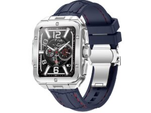 Swiss Military Smart Watch Alps2,Gun MetalFrame and Dark Blue Slicion Strap,Square Face