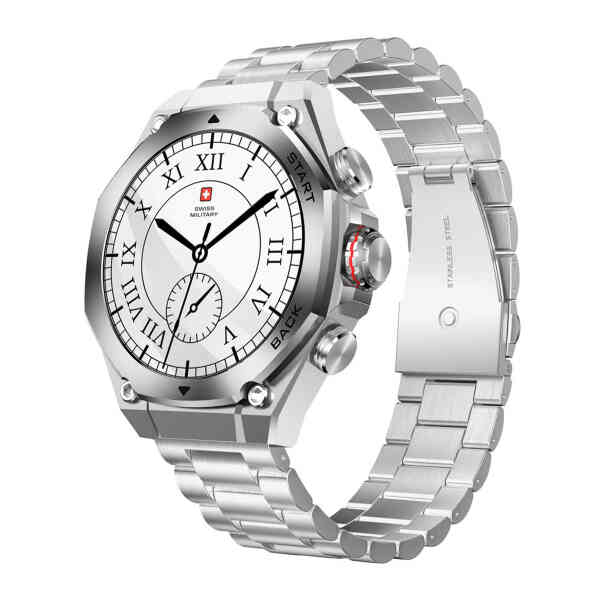 Swiss Military Smart Watch With Metal Strap DOM 6 Silver