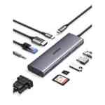 Ugreen USB Hub Type-C 10 in 1 Dongle With 4K HDMI & VGA Grey