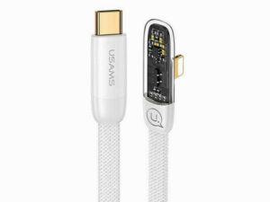 USAMS C-Lightning Right Angle Transparent Cable White USSJ583