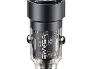 USAMS C39 CAR CHARGER USB-A, USB-C 60W BLACK(CC208CC01)