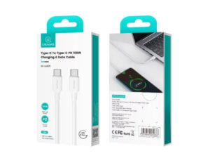 Usams Cable US-SJ625 Type-C to Type-C PD 100W, 0.5m, White(SJ625USB01)