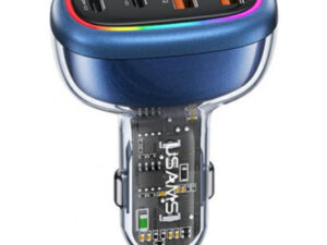 USAMS CAR CHARGER 2XUSB-C 2XUSB-A C34 120W FAST CHARGE BLUE CC169CC01 (US-CC169)