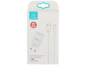USAMS T21 TRAVEL CHARGER MICRO CABLE SET WHITE (T21YCMC01)