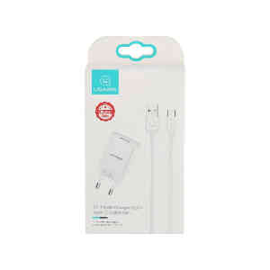 USAMS T21 TRAVEL CHARGER MICRO CABLE SET WHITE (T21YCMC01)