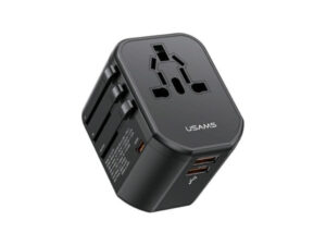 USAMS T59 POWER CHARGER 4-IN-1 US/AU/EU/UK TRAVEL ADAPTER BLACK(US-CC179)