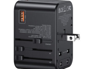 USAMS T62 UNIVESAL TRAVEL CHARGER US/AU/EU/UK 1XUSB, 2XUSB-C 65W BLACK(CC199TC01)
