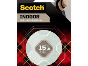 3M 114S Scotch Indoor Double-Sided Mounting Tape, 2.54 cm x 1.27 m - White
