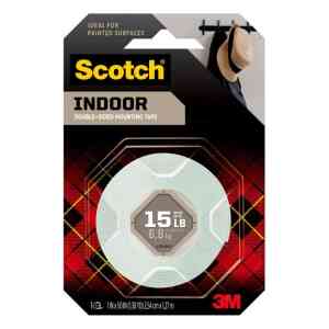 3M 114S Scotch Indoor Double-Sided Mounting Tape, 2.54 cm x 1.27 m - White