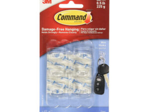 3M 17006CLR-ES Command™ Mini Clear Hooks, 0.5 lbs (225g) - Clear