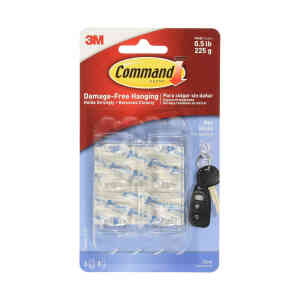 3M 17006CLR-ES Command™ Mini Clear Hooks, 0.5 lbs (225g) - Clear