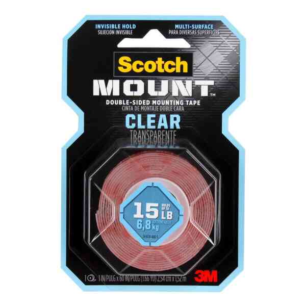3M 410H Scotch-Mount™ Double-Sided Mounting Tape, 2.54 cm x 1.52 m - Clear