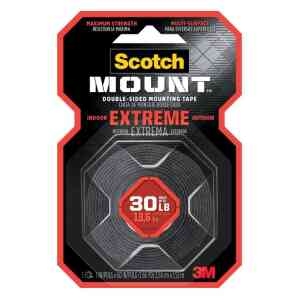 3M 414H Scotch-Mount Extreme Double-Sided Mounting Tape, 2.54 cm x 1.52 m - Black