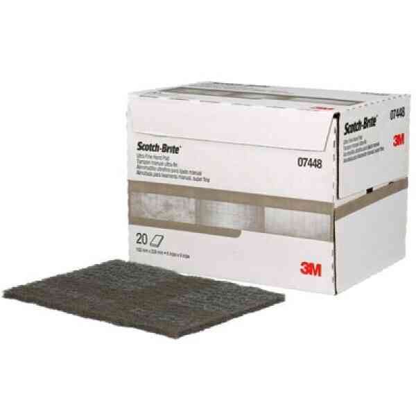 3M 7448 Scotch-Brite™ Ultra Fine Hand Pad, 1 Box/20 Pads - Gray
