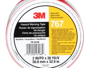 3M™ 767 Safety Stripe Vinyl Tape, 2 in x 36 yd (50.8 mm x 32.9 m) - Red/White