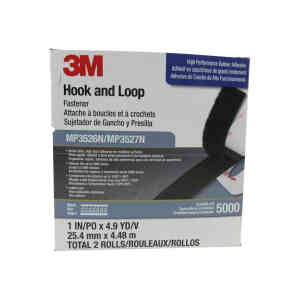 3M™ MP3526N/MP3527N Hook and Loop Fastener, 25.4 mm x 4.48 m - Black