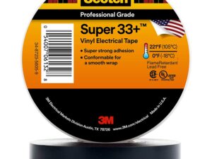3M™ Scotch® Super 33+ Vinyl Electrical Tape , 3/4 in x 66 ft (19 mm x 20.1 m x 0.177 mm) - Black