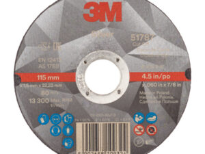 3M™ Silver Cut-Off Wheel, T41, 115 mm x 1.6 mm x 22.2 mm, 51787