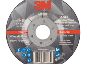 3M™ Silver Depressed Centre Grinding Wheel, T27, 115 mm x 7 mm x 22.2 mm, 51747