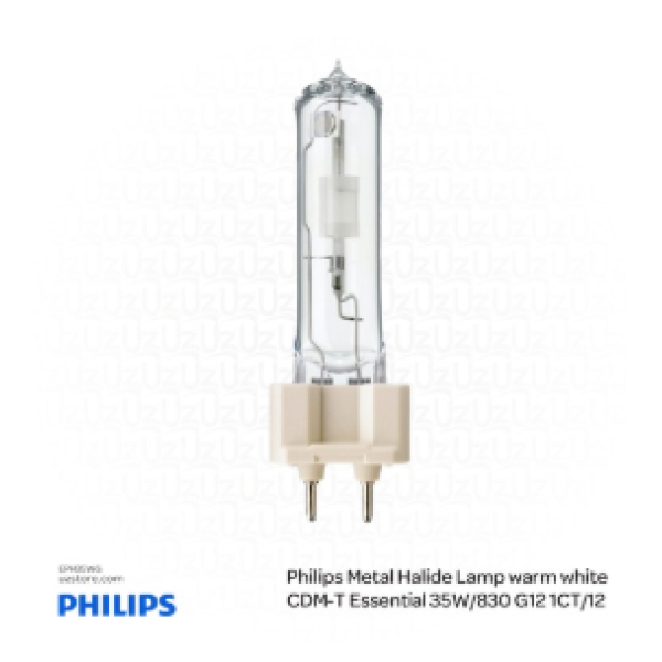 Philips Metal Halide Lamp warm white CDM-T Essential 35W/830 G12 1CT/12