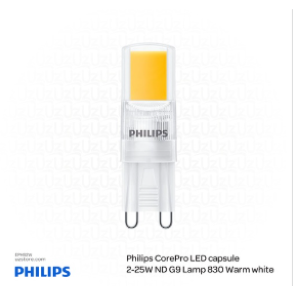 PHILIPS CorePro LED capsule 2-25W ND G9 Lamp Bulb 830 , 3000K Warm White
