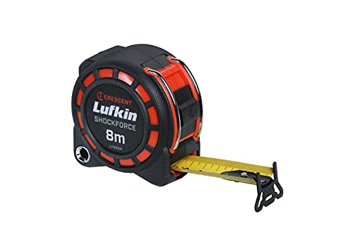 Crescent Lufkin 3cm/1-3/16 x 8M/26' Shockforce Dual Sided Tape Measure, 30M Drop Tested - L1125CM