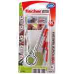 Fischer DuoPower Expansion Plug with Eye Hook, 10x50 OH K NV (Pack of 2) - 535015
