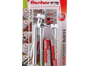 Fischer DuoPower Universal Plug with Screw, 10x50 S K NV (Pack of 4) - 534999