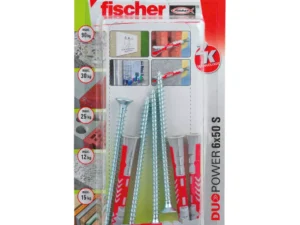 Fischer DuoPower Wall Plug with Screw, 6x50 S K NV (Pack of 4) - 537660