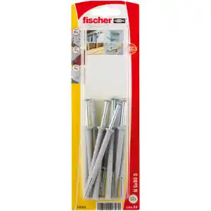 Fischer Hammerfix Nylon Wall Plug with Galvanized Countersunk Head Screw, N 6x80/50 S (Pack of 12) - 522323