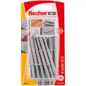Fischer Hammerfix with Galvanized Countersunk Head Screw & Nylon Wall Plug, 5x50 mm (Pack of 20) - 45477