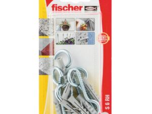 Fischer Nylon Expansion Plug with Round Hook, S 6 RH K NV (Pack of 6) - 14874