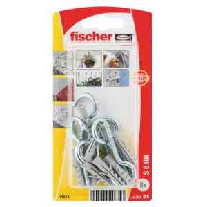 Fischer Nylon Expansion Plug with Round Hook, S 6 RH K NV (Pack of 6) - 14874