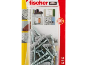 Fischer Nylon Expansion Plug with Screw, S 6 S K NV (Pack of 15) - 14871