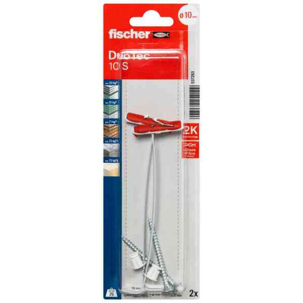 Fischer Nylon Toggle DuoTec 10 S K NV Screw (Pack of 2) - 537263