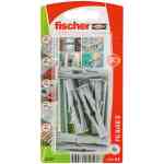 Fischer Nylon Universal Plug with Screw, FU 8x50 S (Pack of 6) - 84327