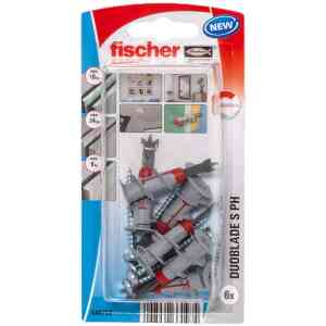 Fischer Plasterboard Fixing DuoBlade Plug with Screw, S PH K (Pack of 6) - 546756
