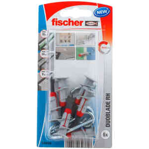 Fischer Plasterboard Fixing DuoBlade Wall Plug with Screw, RH K NV (Pack of 6) - 545686