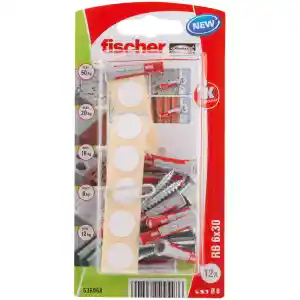 Fischer Shelf Fixing DuoPower RB 6x30 Wall Plug with Countersunk Head Screw (Pack of 12) - 535958