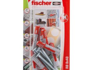 Fischer Shelf Fixing DuoPower RB 8x40 Wall Plug with Countersunk Head Screw (Pack of 8) - 535959