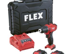 Flex DD 2G 10.8-LD BC/2.5 Cordless Drill Driver Set, 10.8V with 2x2.5Ah Li-Ion Battery, Charger & Carrying Case - 516155