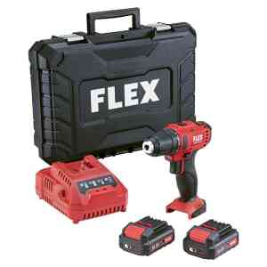 Flex DD 2G 10.8-LD BC/2.5 Cordless Drill Driver Set, 10.8V with 2x2.5Ah Li-Ion Battery, Charger & Carrying Case - 516155
