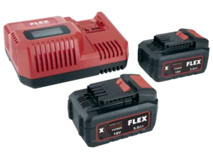 Flex P-Set 55 R Battery Pack, 2 x 5.0 Ah Batteries & Charger Set - 507695