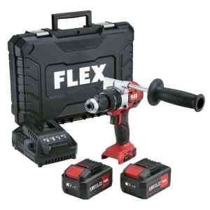 Flex PD 2G 18.0-EC FS55BC/5.0 Cordless Percussion Drill Set with 2x5.0 Ah Battery, Charger & Case - 516171