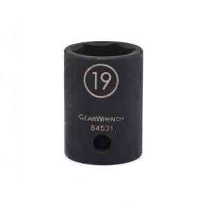 Gearwrench 1/2" Drive 6 Point Standard Impact Metric Socket, 19mm - 84531