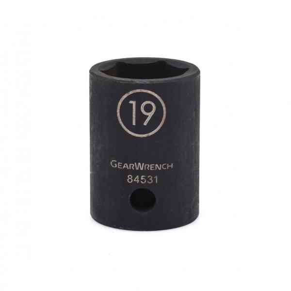 Gearwrench 1/2" Drive 6 Point Standard Impact Metric Socket, 19mm - 84531