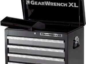 Gearwrench 26" XL Series 4 Drawer Top Chest Tool Storage, Black/Silver - 83154