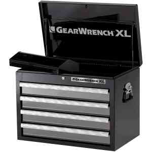 Gearwrench 26" XL Series 4 Drawer Top Chest Tool Storage, Black/Silver - 83154