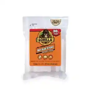 Gorilla 30-Count Full Hot Glue Sticks, 4 in. x .43 in. (101 mm x 10.9 mm), Clear